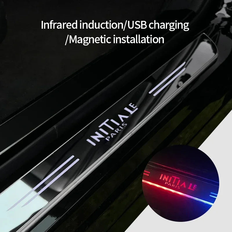 Customized For Renault RS Clio Scenic Logan Megane Car Welcome Door illuminated Sill Light Logo Lamp LED Car Pedal Decoration