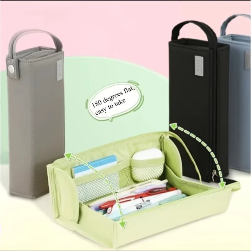 Mega Pencil Case! 20+ Slots & Mesh Pockets. Rigid Non-Bend + 90° Zipper. All-in-One for School/Travel