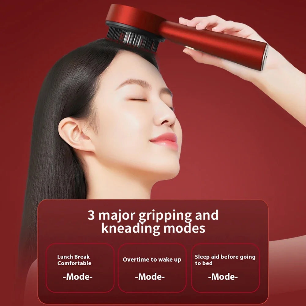 Electric Head Massage Comb Vibration Red Light Therapy Hair Growth Massage Scalp Brush Anti Hair Loss Liquid Oil Applicator