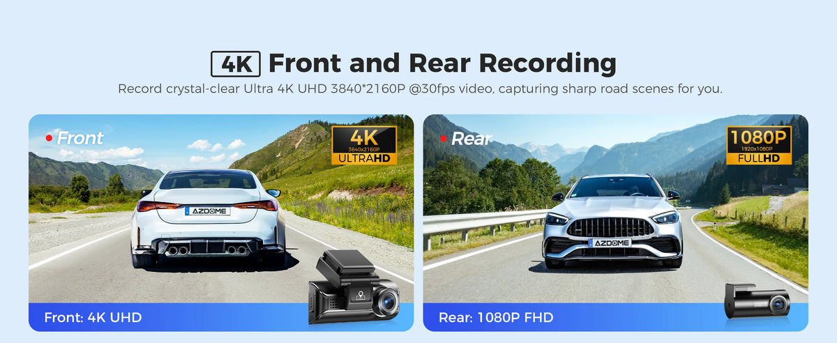 Upgrade AZDOME M550 Pro Dash Cam 4K Front Dashcam Auto 5.8Ghz Wi-Fi GPS G-sensor Car DVR 6 IR Night Vision Parking Monitor