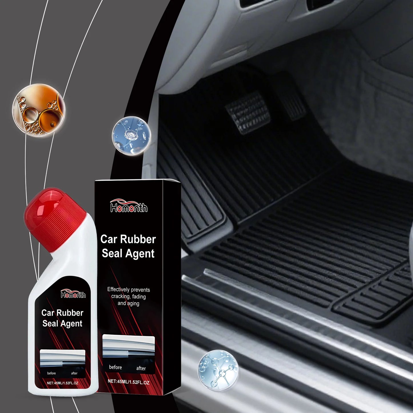 Car Rubber Care Agent–Anti-Aging, Repairs,Restores Black Luster,Resists High & Low Temperatures,Gentle Formula,Non-Corrosive