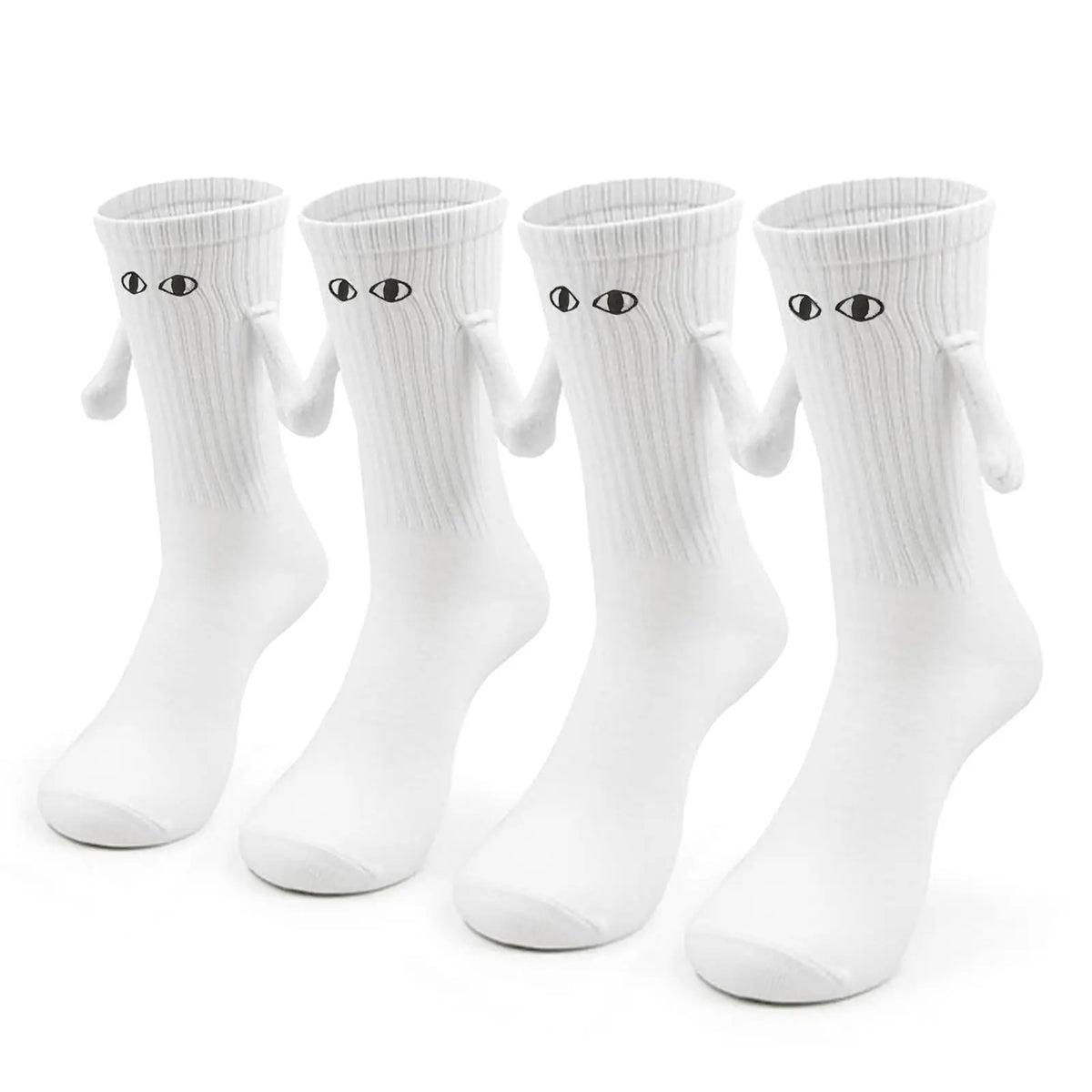 Fashion Magnetic Holding Hands Socks All-match High Elastic Couple Socks For Spring Home Mid Tube Socks Breathable Sports