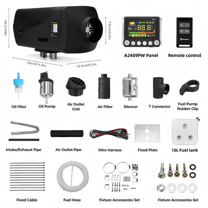 8KW Diesel Parking Air Heater 12V/24V Auto‑Switch Split‑Type WiFi Bluetooth LCD Remote Control for Truck RV Camper Van Motorhome
