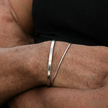 3mm Stainless Steel Cuban Chain Bracelet Men's Street Hip Hop Jewelry Accessories Adjustable Open Bracelet