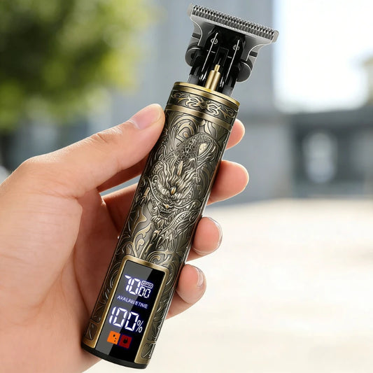 Vintage T9 Hair Clipper 0mm Cordless Electric Hair Cutting Machine Precision Shaver Rechargeable Professional Men Grooming Kit