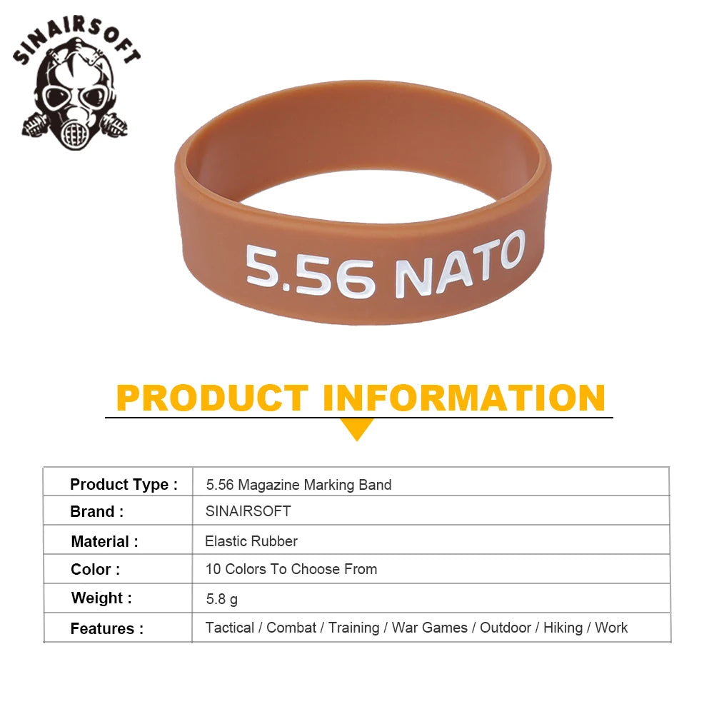 6pcs/Pack Tactical Magazine Marking Band Airsoft Rifle Elastic Mag Rubber Ring For 5.56 Nato Airsoft Rifle Hunting