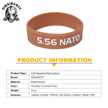 6pcs/Pack Tactical Magazine Marking Band Airsoft Rifle Elastic Mag Rubber Ring For 5.56 Nato Airsoft Rifle Hunting