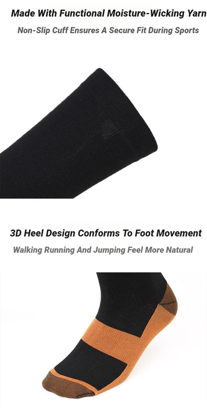 Compression Socks Women Men Anti Fatigue Pain Relief Graduated Unisex Stockings Knee Fit For Golf Rugby Running Hiking Sports
