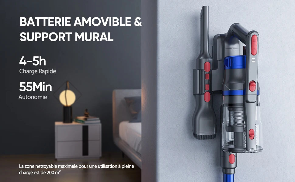 Buture JR500 cordless vacuum cleaner 55 Min 36kpa vacuum cleaner household appliances 1.2l removable battery dust cup portable