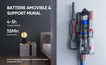Buture JR500 cordless vacuum cleaner 55 Min 36kpa vacuum cleaner household appliances 1.2l removable battery dust cup portable