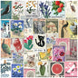 10/30/50pcs Retro Stamp Cartoon Stickers Vintage Postcard Decals DIY Stationery Fridge Suitcase Waterproof Sticker Packs