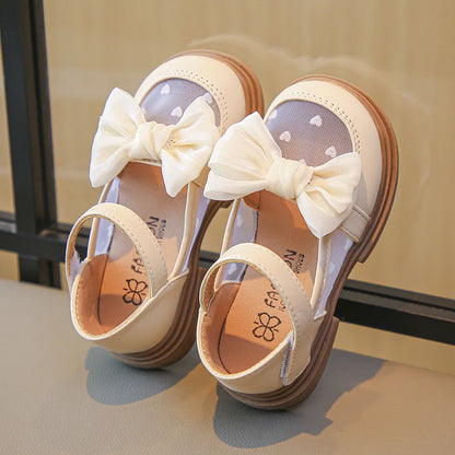 2026 Summer Fashionable Cute Round Toe Breathable Bow Sandals Comfortable Solid Color Casual Girls Lightweight Walking Shoes