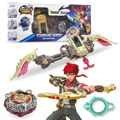 INFINITY NADO S7 Battle Top with Bow Launcher Infinite Acceleration, Metal Defense Type Battle Toy, Right-Spinning Top Game Toys