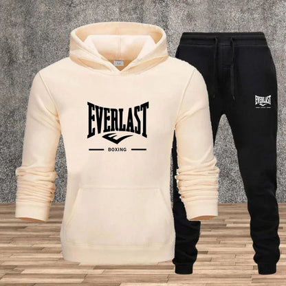 Autumn and winter men's set: Fashionable fitness jogging pullover, hooded sweatshirt, sweatshirt and casual pants two-piece set
