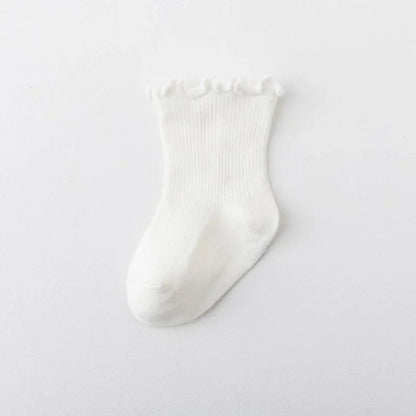 1Pair/lot New Boys and Girls Solid Color Baby Socks