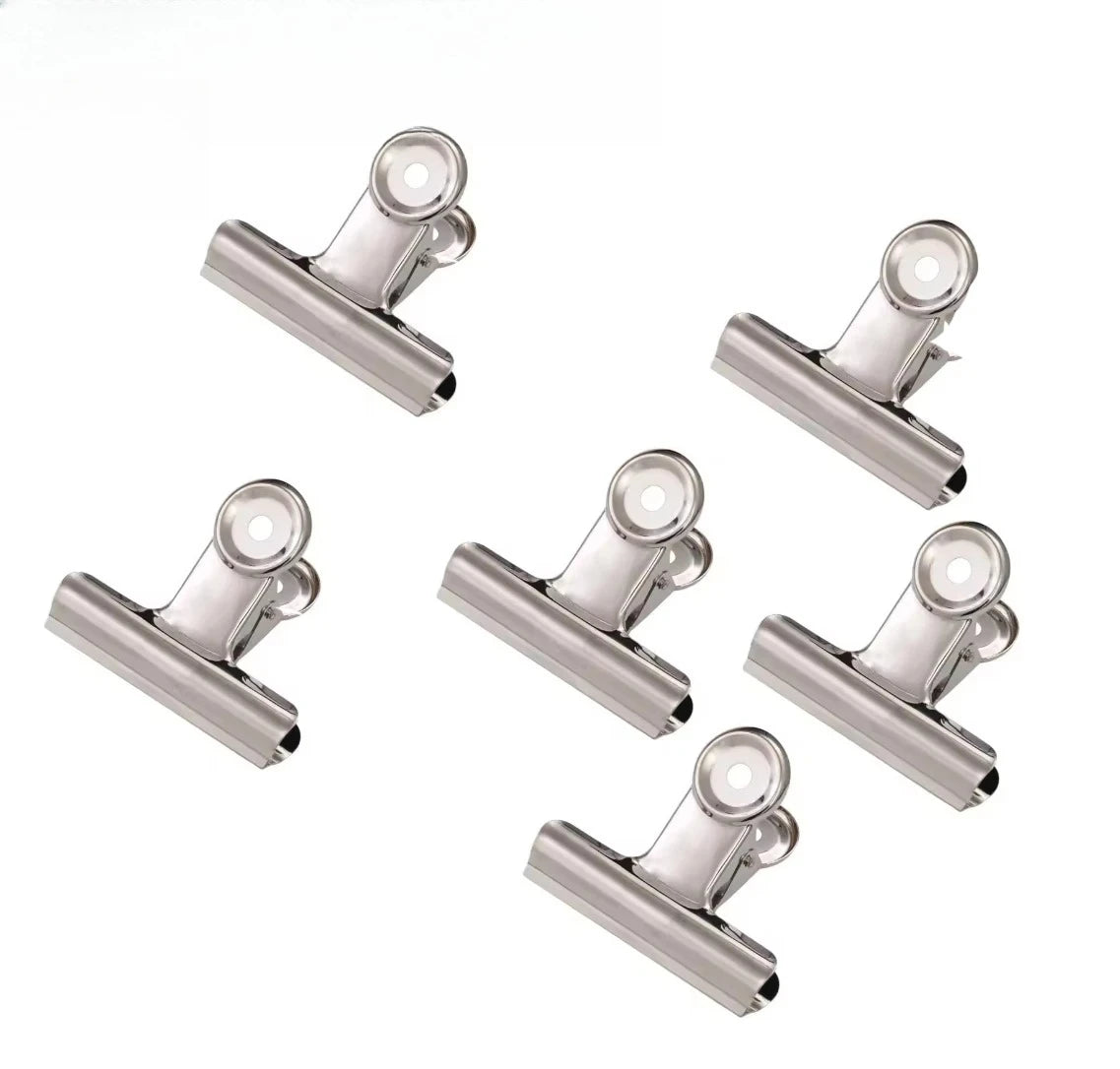 6pcs Stainless Steel Metal Binders Multifunctional Paper Clips Strong Hold for School Office Home Stationery Supplies