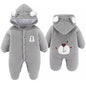 Cute Plush Bear Baby Boy Romper Infant Girl Overall Jumpsuit Autumn Winter Warm Fleece Hooded Baby Rompers Newborn Clothes 0-12M