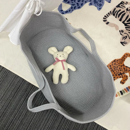Ins Newborn Hand Basket Cotton Rope Woven Crib Baby Cradle Portable Outdoor Sleeping Infant Accessories Photography Props Gifts
