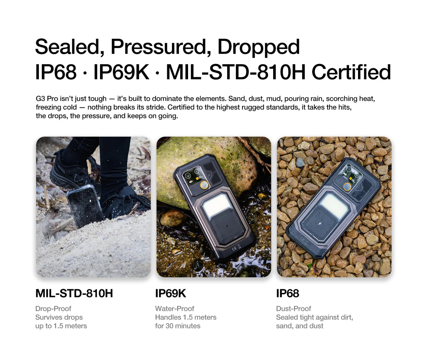 AGM G3 5G Rugged Phone 24GB(12+12) 512GB Wireless Charging 10000mAh Phone 6.72' 120Hz Dimensity 7300 Android15 Camping Light