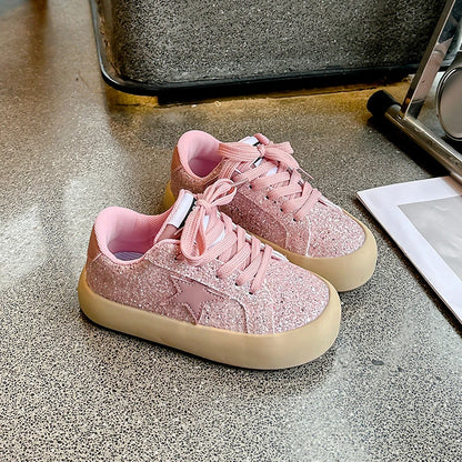 Girls' Shoes 2024 Spring New Casual Versatile Little Girls Star sneakers Spring and Autumn Children's Sports Shoes