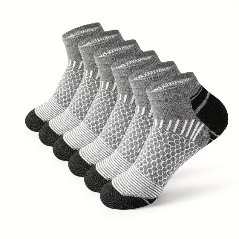 12Pairs High Qualit Athletic Socks Men's Ankle Socks Running Cyclling Waist Honeycomb Design And Firm Sports Leisure Socks Gifts