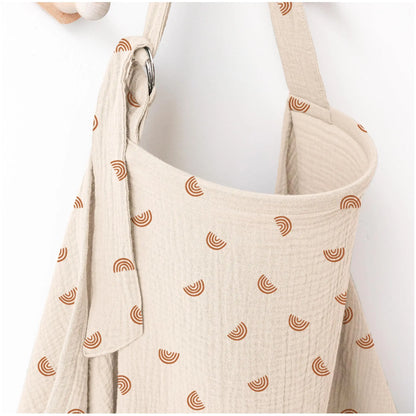 Muslin Nursing Covers for Breastfeeding, Privacy Breast Feeding Cover with Arch Neckline for Mom and Baby Nursing Apron