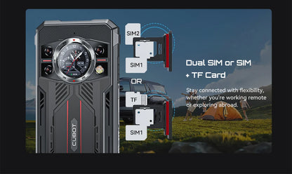 Cubot Rugged Smartphone 5G King Kong 11, Android 15, Up to 32GB RAM+256GB ROM, 108MP Camera, 10200mAh, Dual Screen, MTK7025, 6nm