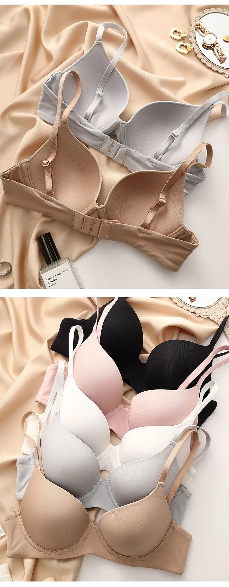 Plus Size Lingerie for Women Seamless Push Up Bra Sexy Thin Cup Cotton Brassiere Comfortable Underwie Female C D E Cup Underwear