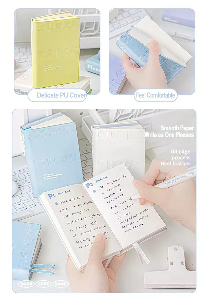 Notebook Color Brick Notebook High Appearance Thickened Portable Handbook Student Specific Mini Pocket Small Notebook Blank Note
