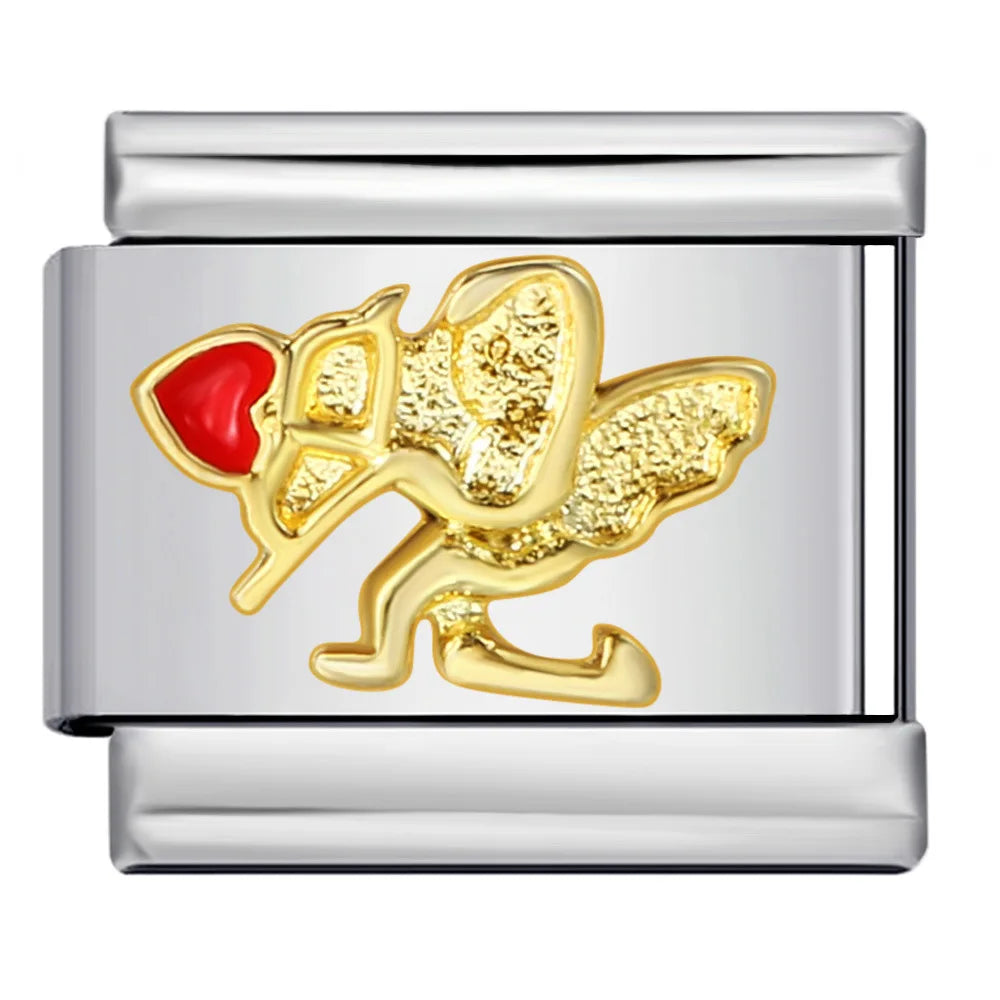2025 Exquisite Angel Pattern Elastic Italian Charm Chain Suitable for 9mm Stainless Steel Modular Bracelet DIY Jewelry