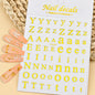 3D Glittery Gothic Letter Design Nail Art Stickers Uppercase Alphabet Letters Artistic Designs DIY Nail Art Decals Decoration #1