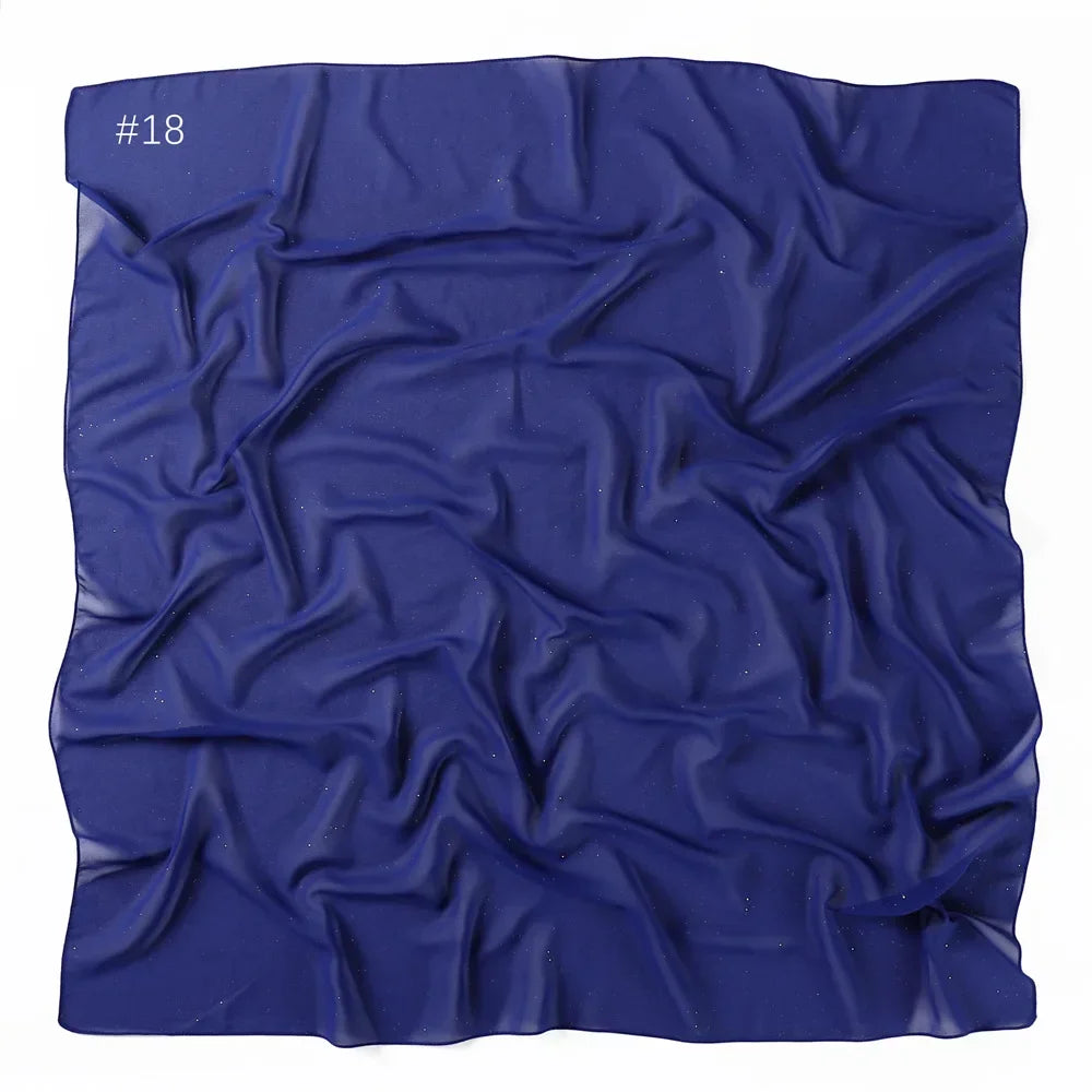 90*90cm Square Chiffon Hijab Scarf Women Solid Color Muslim Soft Head Scarf Islamic Shawls and Wraps Headband Musulman Scarves