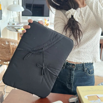 New 11/13/15.6 inch Laptop Sleeve Case Shockproof Bowknot Notebook Cover Ultra Thin Large Capacity Tablet Protective Pouch
