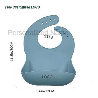 Silicone Baby Bib for Babies & Toddlers Waterproof Silicone Bibs Soft With Food Catcher Pocket for Boys & Girls Free Custom Logo