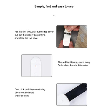 Soil Moisture Sensor Smart Monitor Plants Moisture Tester Flower Pot Soil Hygrometer Garden Care Planting Humidity Meter