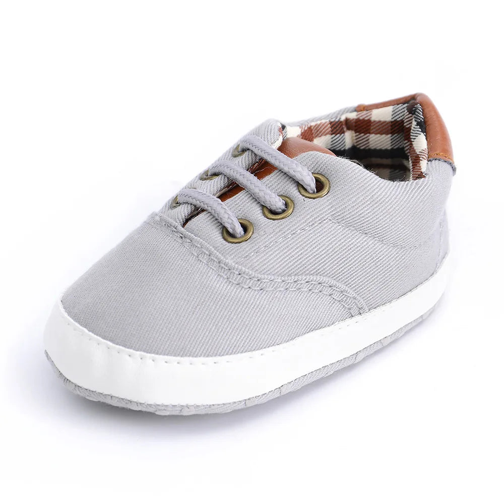 Infant Babies Boys Girls Shoes Soft Sole Canvas Solid Footwear For Newborns Toddler Crib Moccasins Letter Print Anti-Slip Shoes