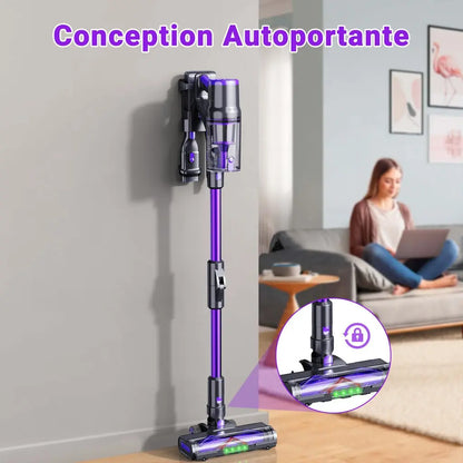 Blossom DSV112A Cordless Vacuum Cleaner 50000Pa 550W,180° Foldable Tube Touchscreen Stick Vacuum,55 Mins Runtime Anti-Tangle Roller Brush HEPA Filtration LED Light Wireless Vacuum for Pet Hair Hard Floor Carpet