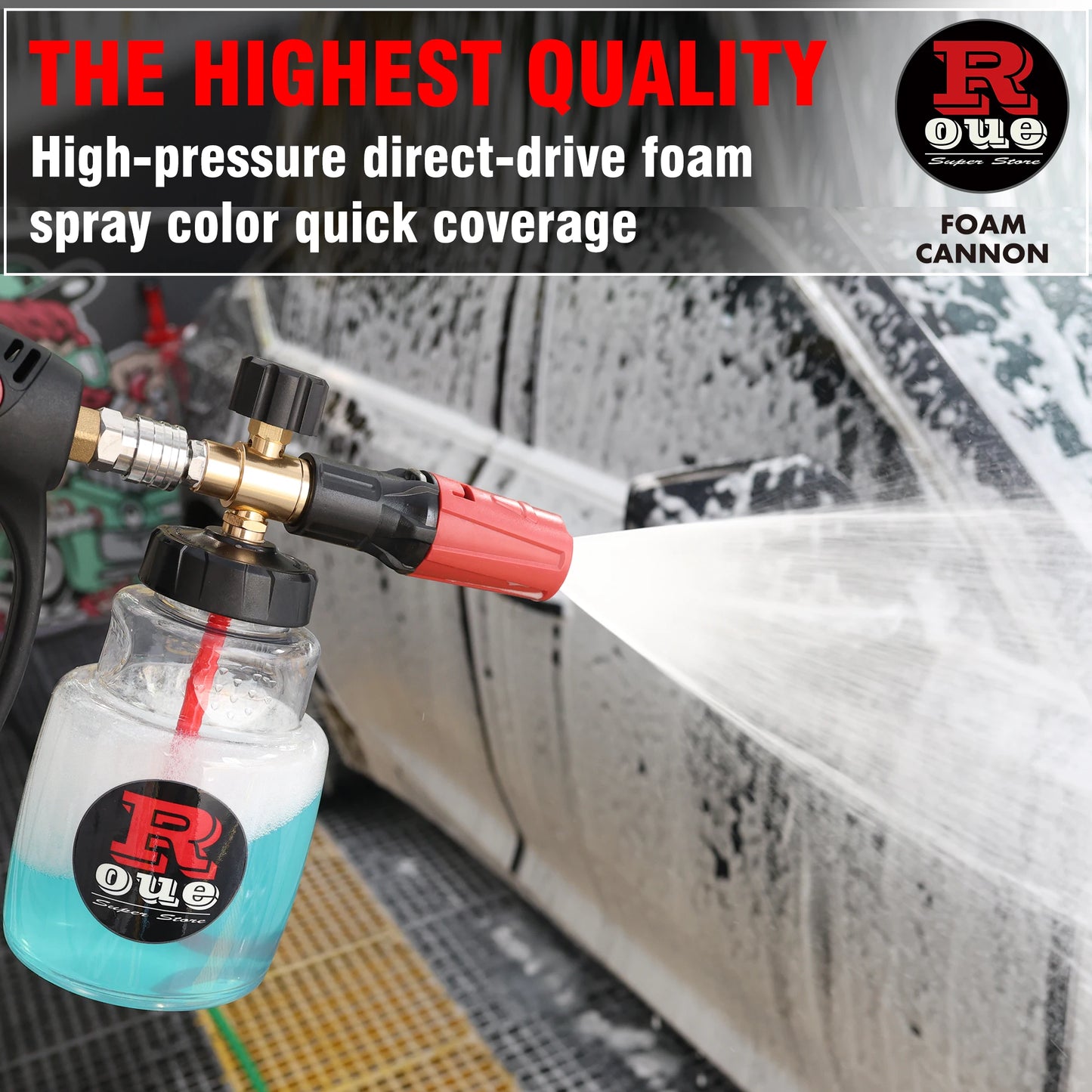 KAIKARAI High-Pressure Cleaning Gun Black-red Foam Watering Can Simple Car Washing Tools Outdoor Garden Washing Machine Bubbler