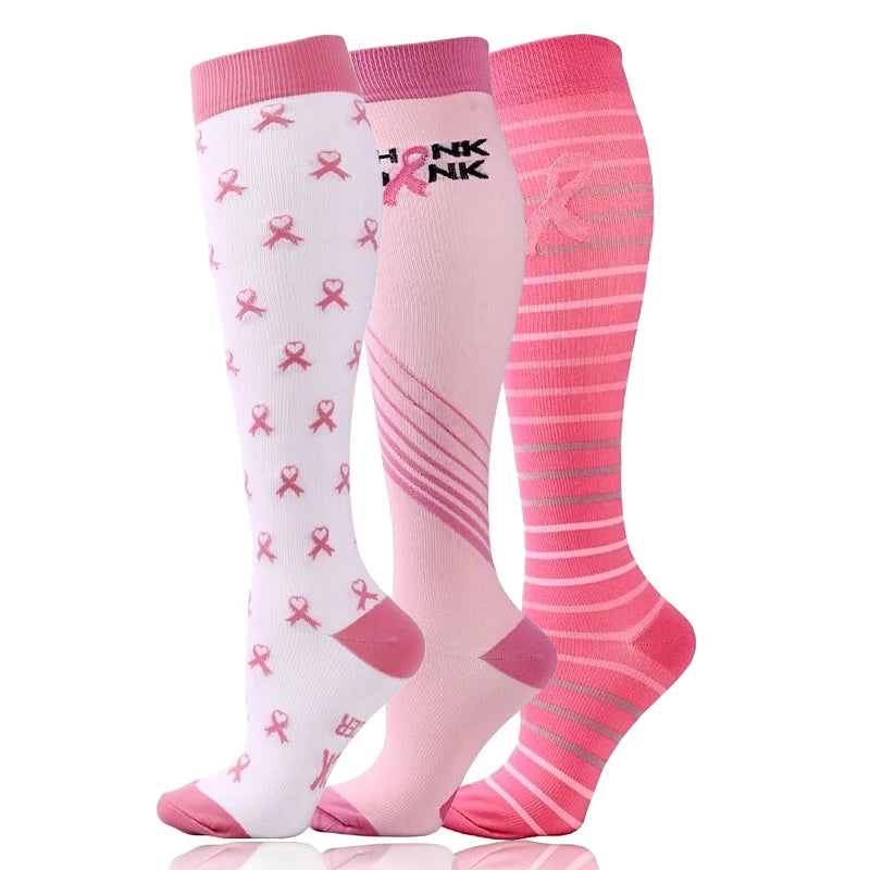 58 Styles 3 Pairs/Pack Compression Socks Knee High 30MmHg  Women Men Sports Socks Edema Diabetes Varicose Veins Running Socks