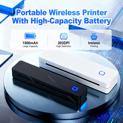 Mini Portable A4 Thermal Printer Bluetooth-compatible Photo PDF Printing Machine Folded Rolls Paper for Office Home Travel