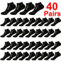 Men's Anti-Slip Boat Socks-5Pair Block Print Ankle Socks for Business & Sports, Breathable Sweat Resistant Anti-odor Comfortable