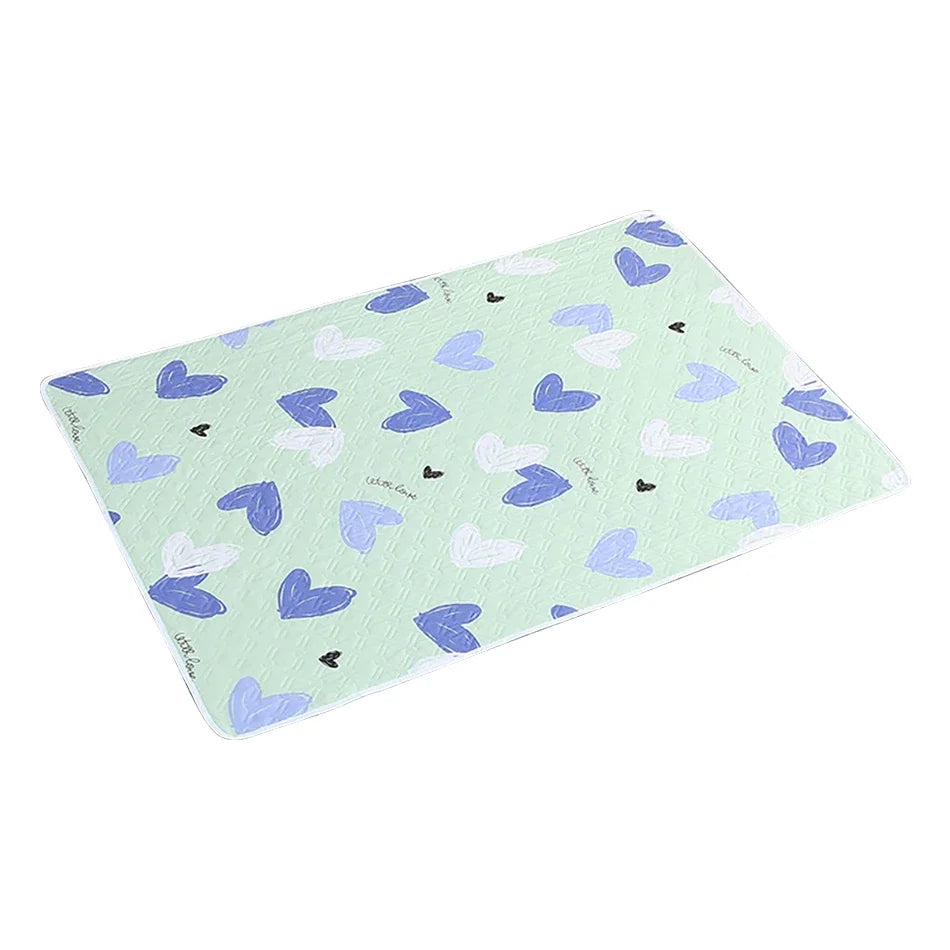 80x120cm cartoon heart, urine separator pad, waterproof, washable, replaceable, night and menstrual protection for baby care