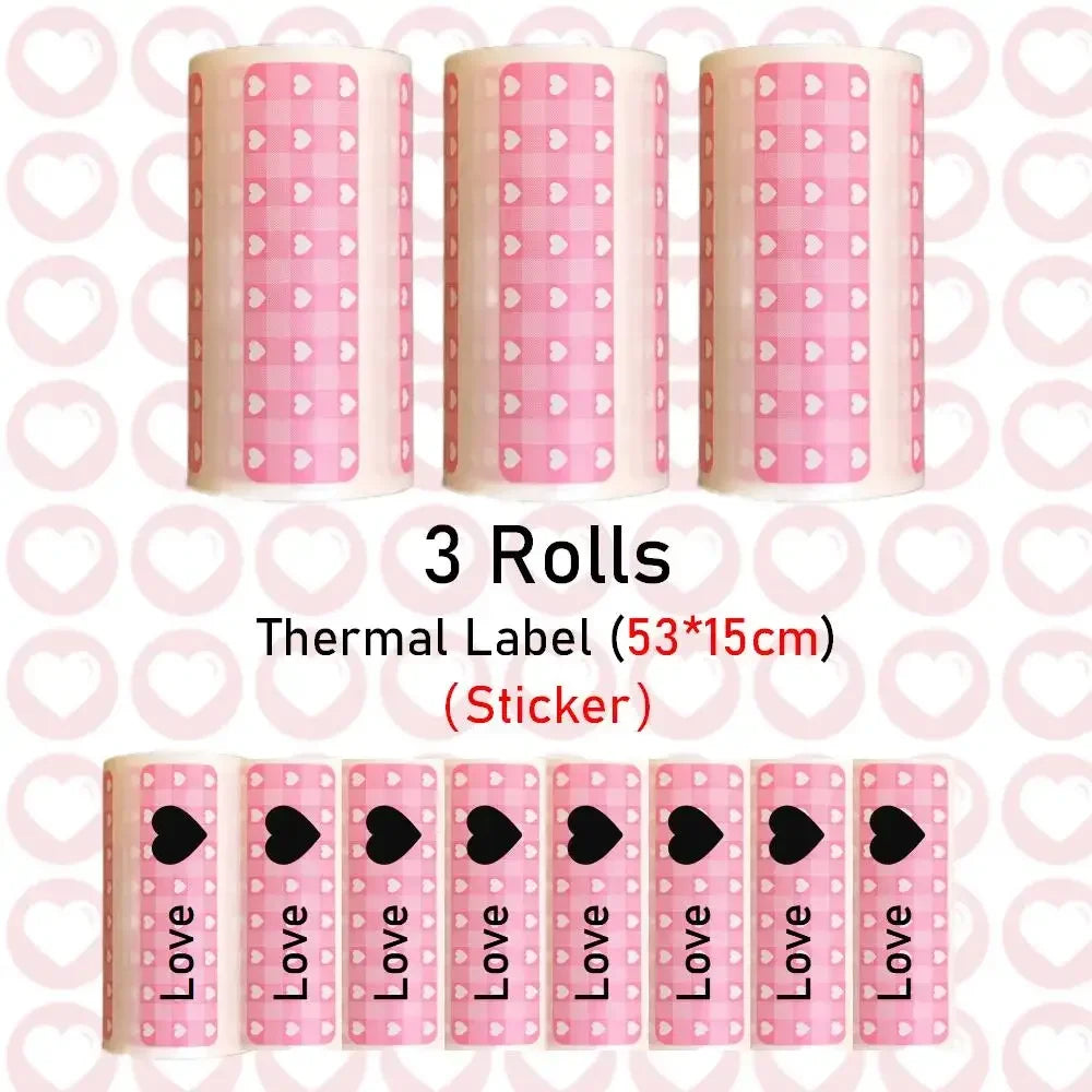 15mm Color Sticker Label White Thermal Label 57mm for Mini Portable Printer Receipt Photo Paper Safe Free BPA Smooth Printing