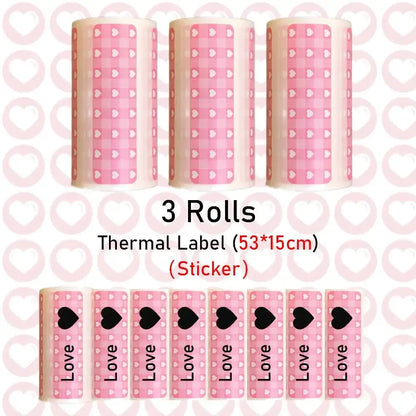15mm Color Sticker Label White Thermal Label 57mm for Mini Portable Printer Receipt Photo Paper Safe Free BPA Smooth Printing