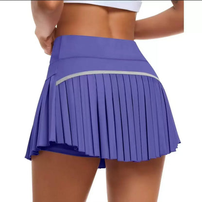Fashion New Summer Sports Shorts Women Pleated Mini Skirt Anti Glare Short Skirt Running Outdoor Fitness Breathable Tennis Skirt