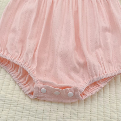 2026 New Newborn Baby Girl Bodysuits 0-24M Baby Girl Romper Summer Short Sleeved Cotton Lace Collar Baby Girl Jumpsuit