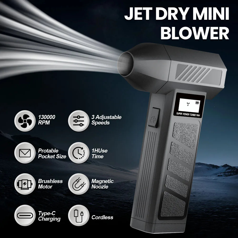 Blower Car Vacuum Cleaner Turbo Fan Violent Jet Fan Cleaning Blowing Tools Auto Dust Collector Portable Air Duster Hair Dryer