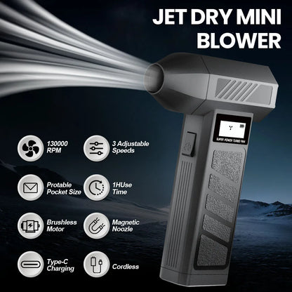 Blower Car Vacuum Cleaner Turbo Fan Violent Jet Fan Cleaning Blowing Tools Auto Dust Collector Portable Air Duster Hair Dryer