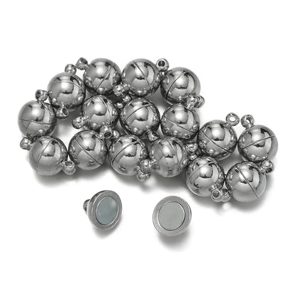 10Sets Magnetic Clasps 6mm/8mm/10mm Buckle Hook Round Magnet Converter Clasp For Bracelet DIY Jewelry Making Findings