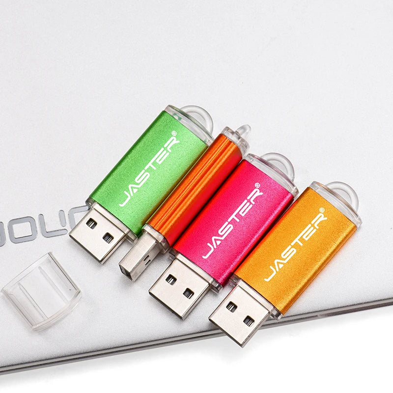 JASTER High Speed USB 2.0 Flash Drive Mini Plastic Pendrive 128M 4GB 16GB 32GB 64GB 128GB With Keychain Memory Stick Pen Drive